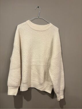 OAK + FORT Cream Relaxed Crewneck Sweater